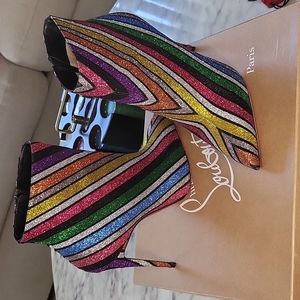 Christian Louboutin So Kate Booty 100 Stripy Glitter